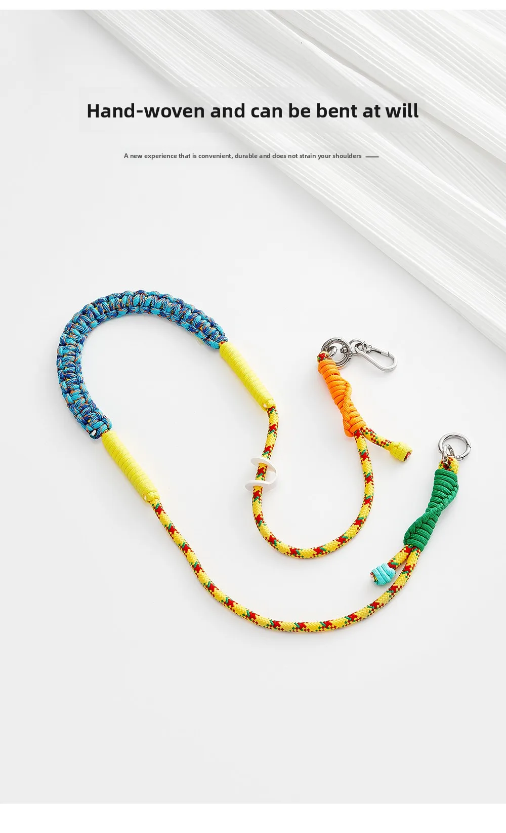 Outdoor Multicolor Rope Braided Bag Strap Handbag Modification Crossbody Strap Detachable Bag Shoulder Belt Strap Replacement