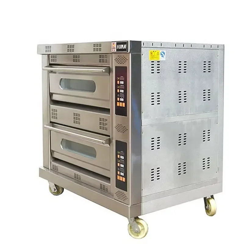 for HUIMAI 2 Deck Electric Oven 4 Tray Commercial Bakery Machine Computer Control Pizza Bread Baking Equipment for Restaurant