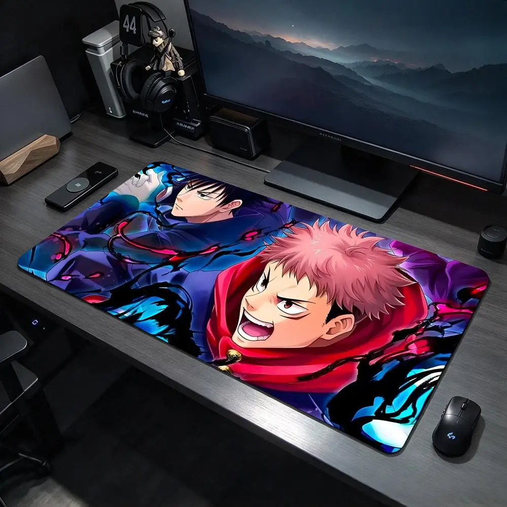 Intense Anime J-Jujutsu Kaisen Mouse Pads Large Gaming Mousepad Desk Mat Non Slip Bottom Featuring Stitched Edges
