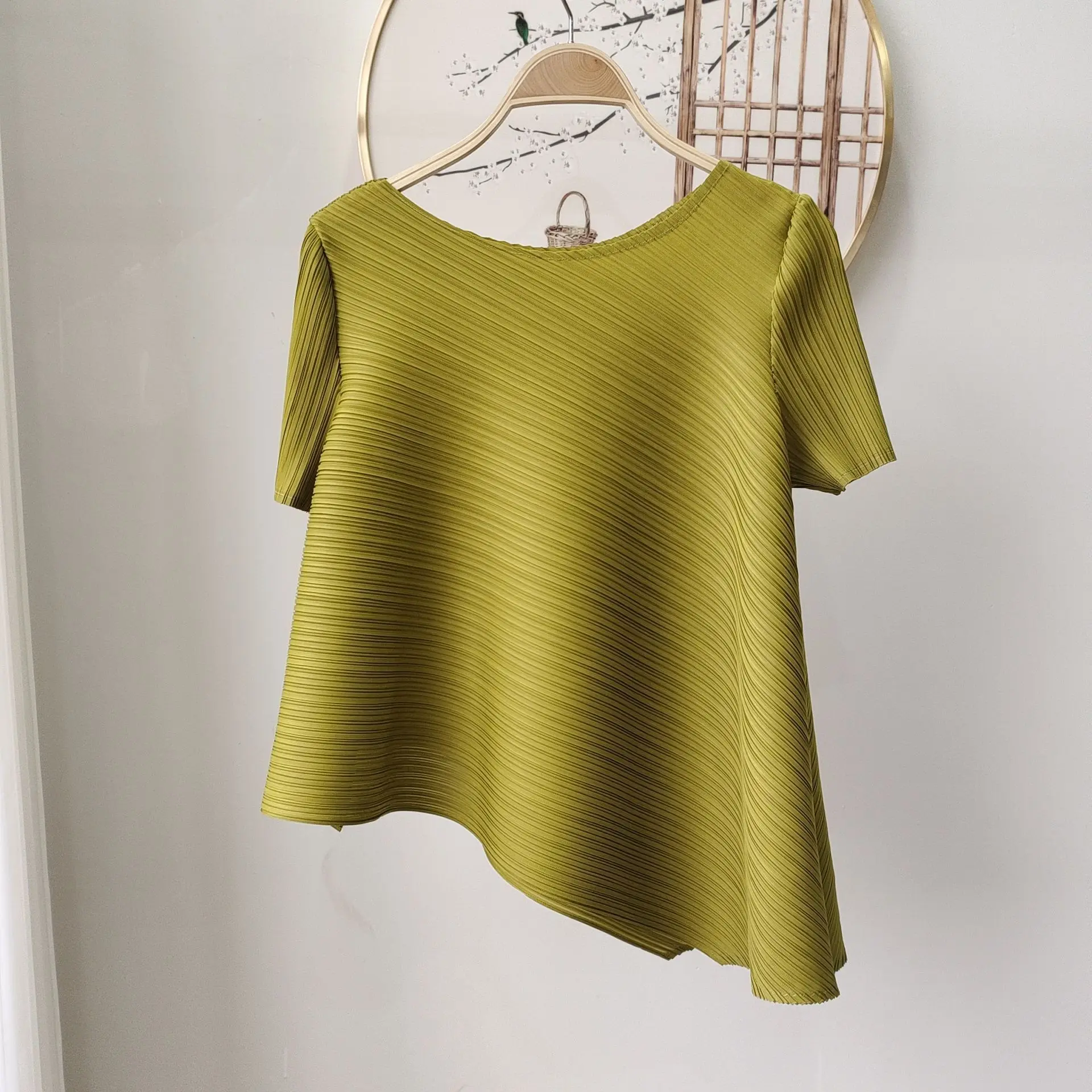 High-end irregular casual fashion beautiful beveled short-sleeved T-shirt shirts for women oversized t shirt