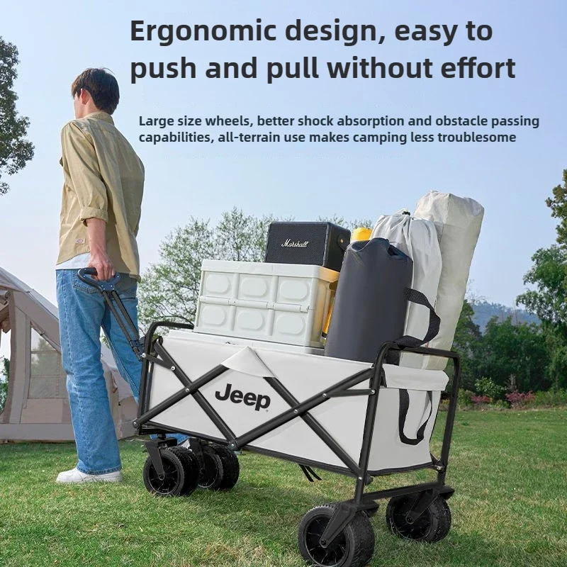 Outdoor Foldable Camping Cart, Travel Super Large Camping Cart, Picnic Driver Cart, Camping Stall, Small Trailer  접이식 카트