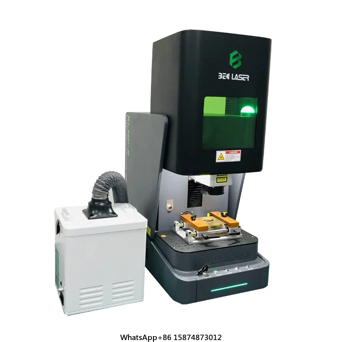 

Enclosed Fiber L-aser Engraving Machine Jewelry Engraver And Cutting With Motorized Z Axis JPT MOPA Raycus