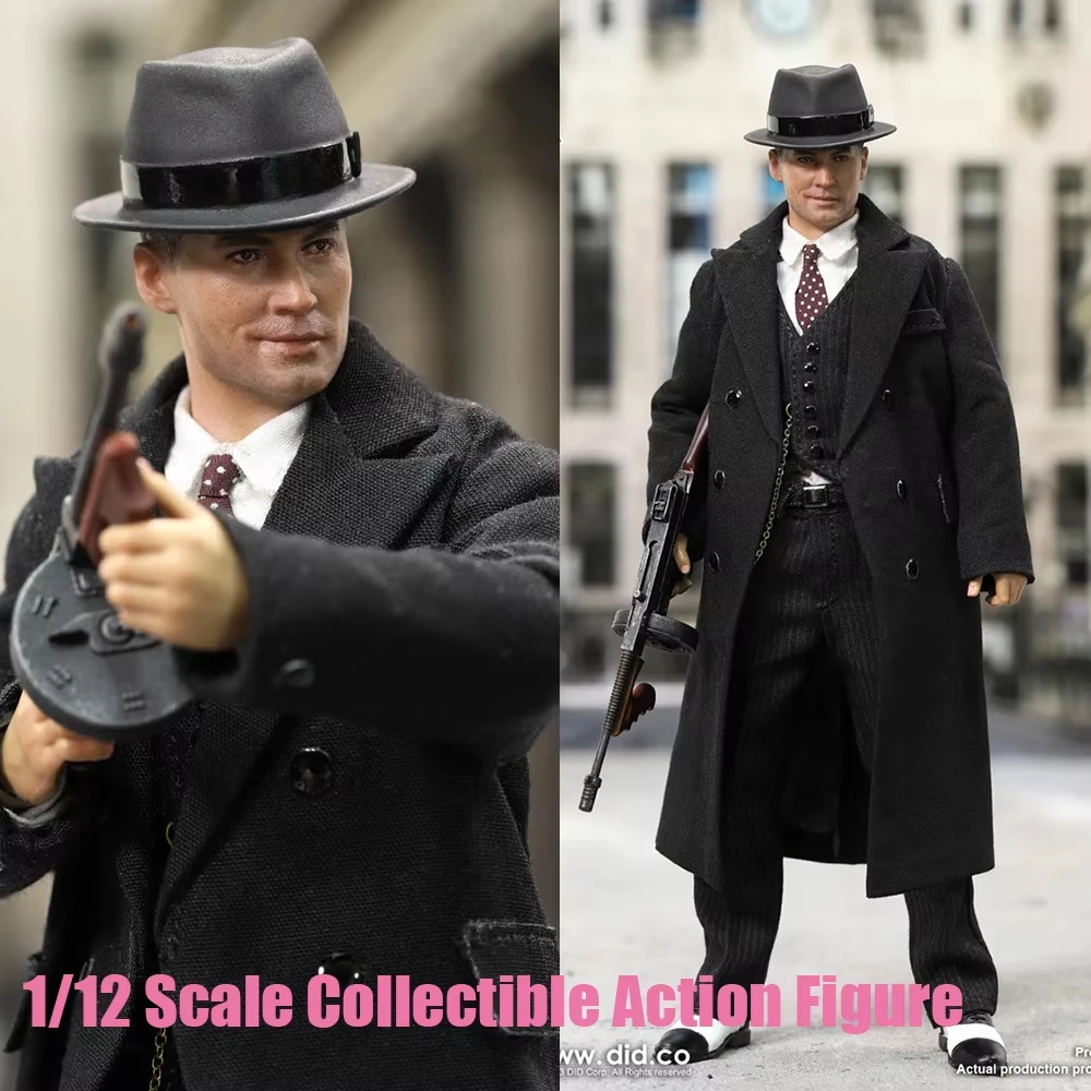 

DID XT80008 1/12 Scale Collectible Figure Chicago Gangster John Britain Style Black Suit Version 6'' Mini Men Soldier Figure Toy