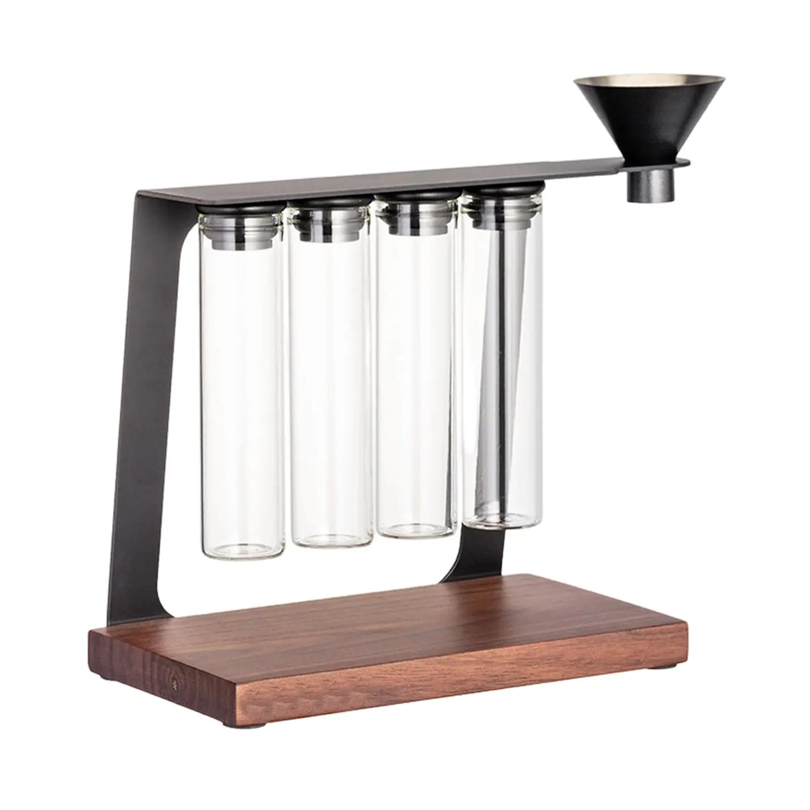 

Espresso Dosing Vial Storage Glass Tubes Portable Airtight Container with Wood Stand for Coffee Beans Kitchen