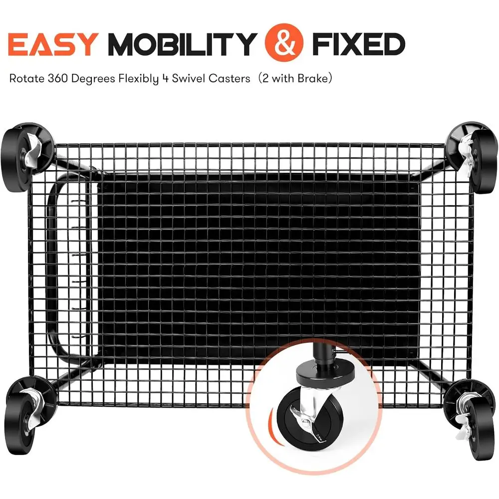 عربة أدوات ذات طبقتين من الدرجة التجارية بسعة 680 رطلاً، وإطار معدني وعجلات ومقبض لاستخدام المطاعم والمطبخ