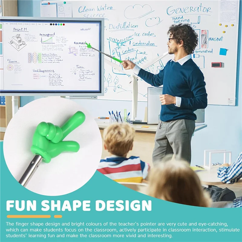 SB-8 pezzi puntatore per insegnanti puntatore telescopico puntatore a mano puntatore retrattile aiuto per la lettura delle dita per la lavagna di presentazione