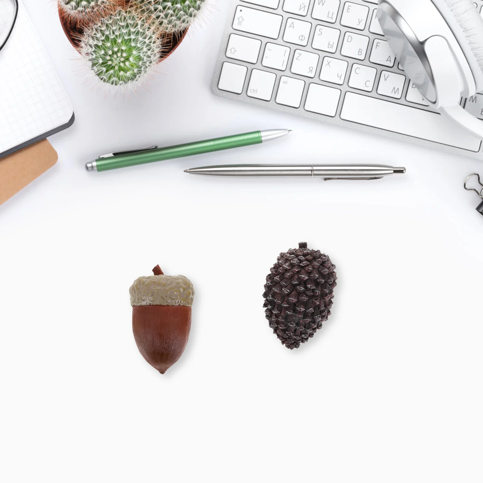 2 قطعة صندوق مفاتيح كوز الصنوبر الواقعي دائم الراتنج المخفية مفتاح تخزين لساحة حديقة ديكور المنزل صندوق مفاتيح شكل الجوزة #2