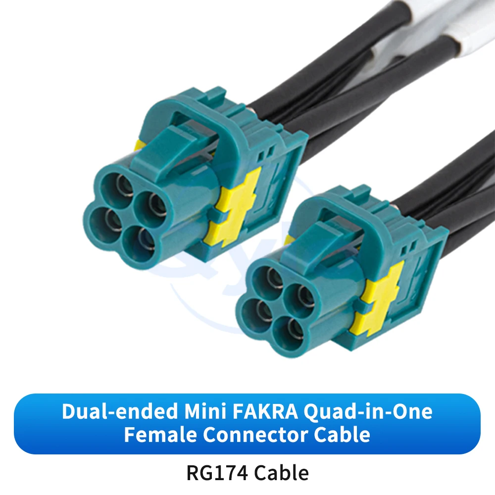 Dual-ended Mini Fakra Quad-to-SMA Adapter with Rosenberger Connector RG174/316/1.5DS Coaxial Cable (1 pcs)