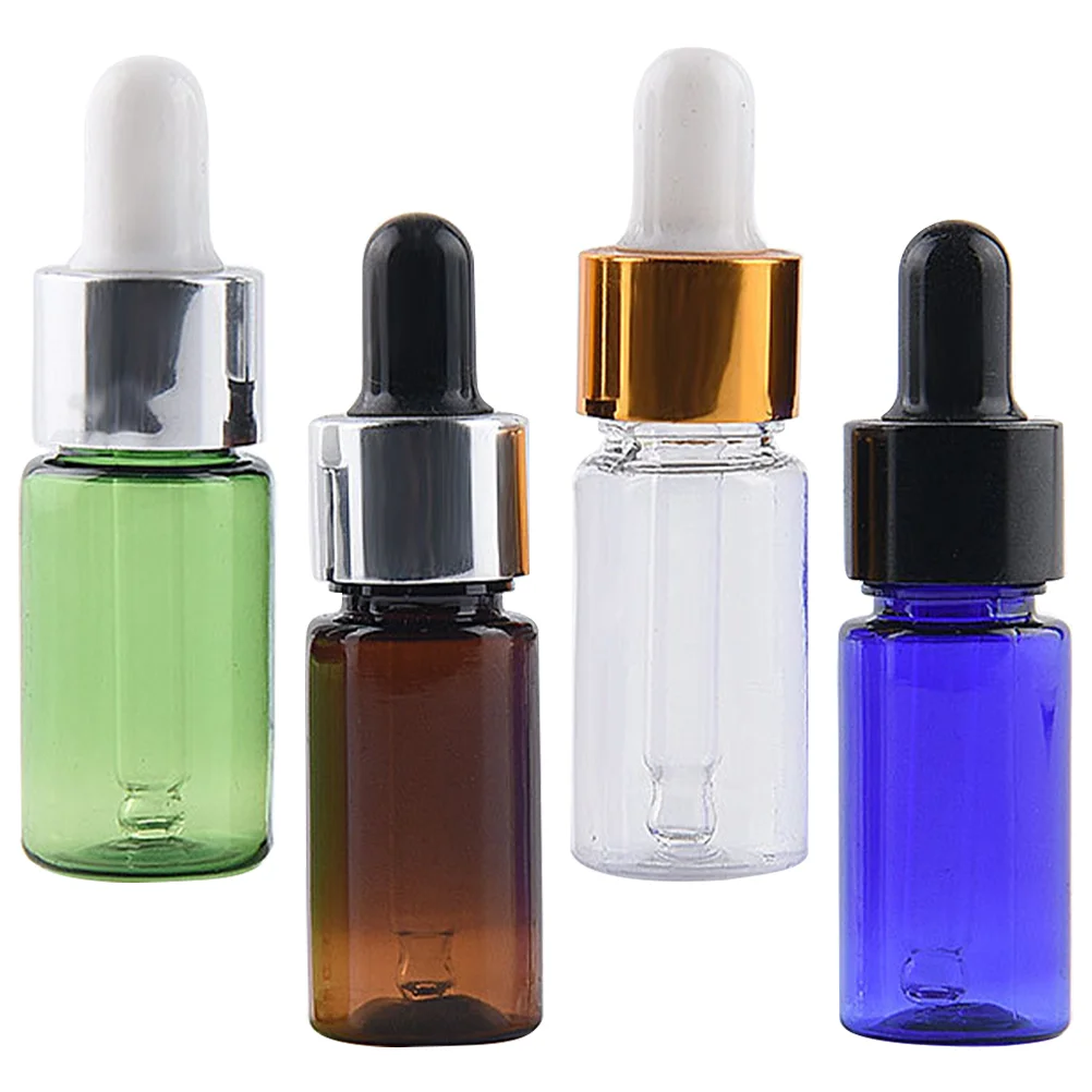 4 Pcs Essential Oil Dropper Bottle Travel Shampoo Containers Size Sub Bottles Small Terrarium Tank Perfumes Plastic for