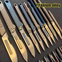 11Styles Titanium Alloy Utility Knife  Pedicure Paper Knife Can Replace NO11/24 Blade EDC Portable Carving Knife Unpacking Tool