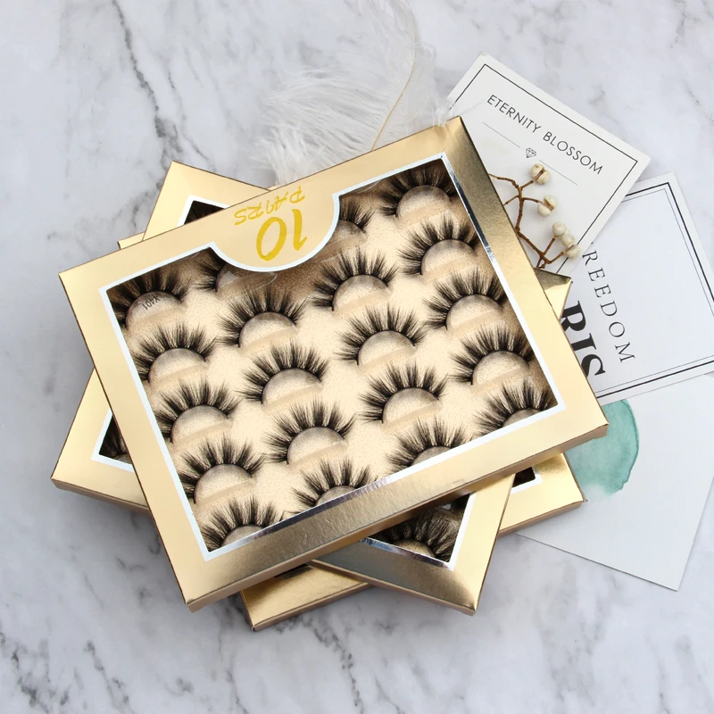 Faux Cils 3/10 Pairs 3D Mink False Eyelashes Dramatic Fluffy Handmade Fake Lashes Cruelty Free Wispy Lashes Makeup Tools Cilios