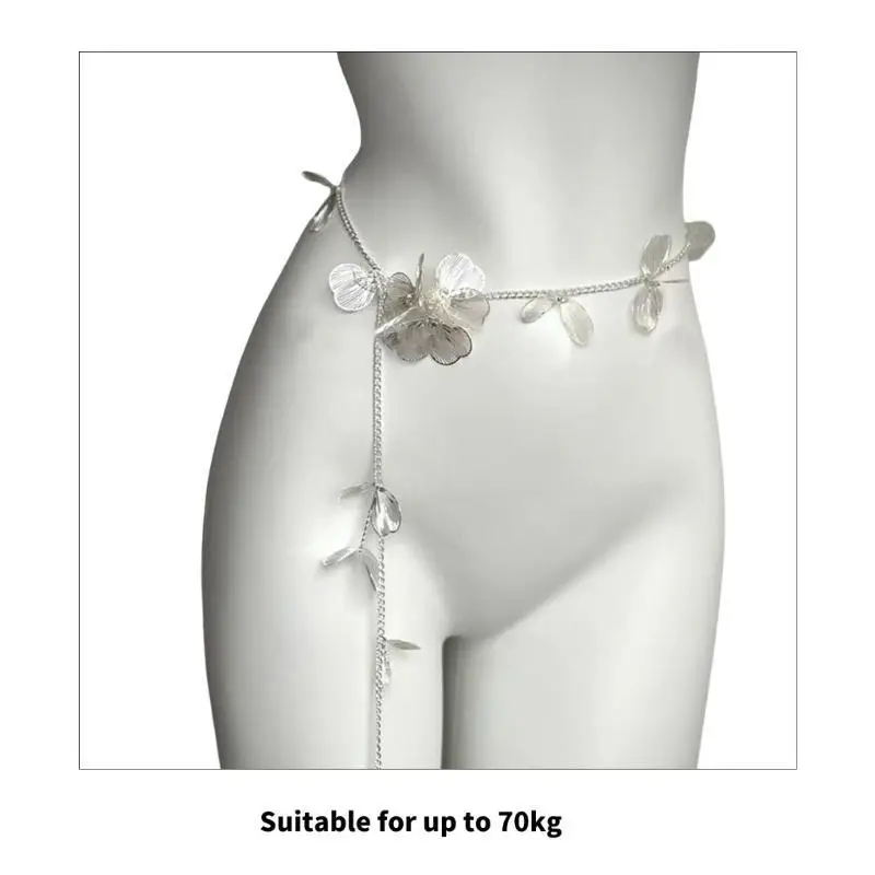 652F حساسة اللؤلؤ التقليد سلسلة الخصر سلسلة الجسم المألوف يمكن ارتداؤها الخصر الديكور الحلو الفتيات الخصر مجوهرات حلية #6