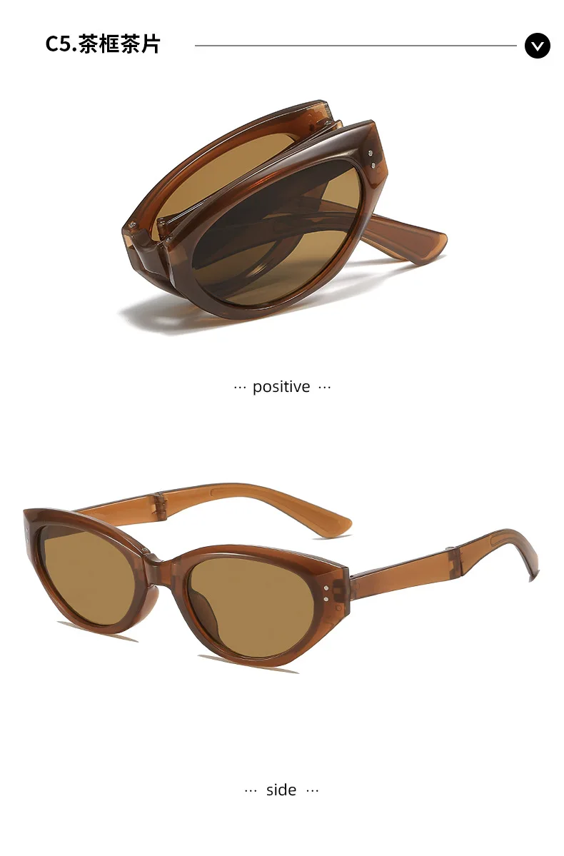Neue Ankunft Rund Sonnenbrille Frauen Männer Klapp Sonnenbrille Weibliche Oval Brillen Gläser Männlich Weiblich Brillen – Detail 10