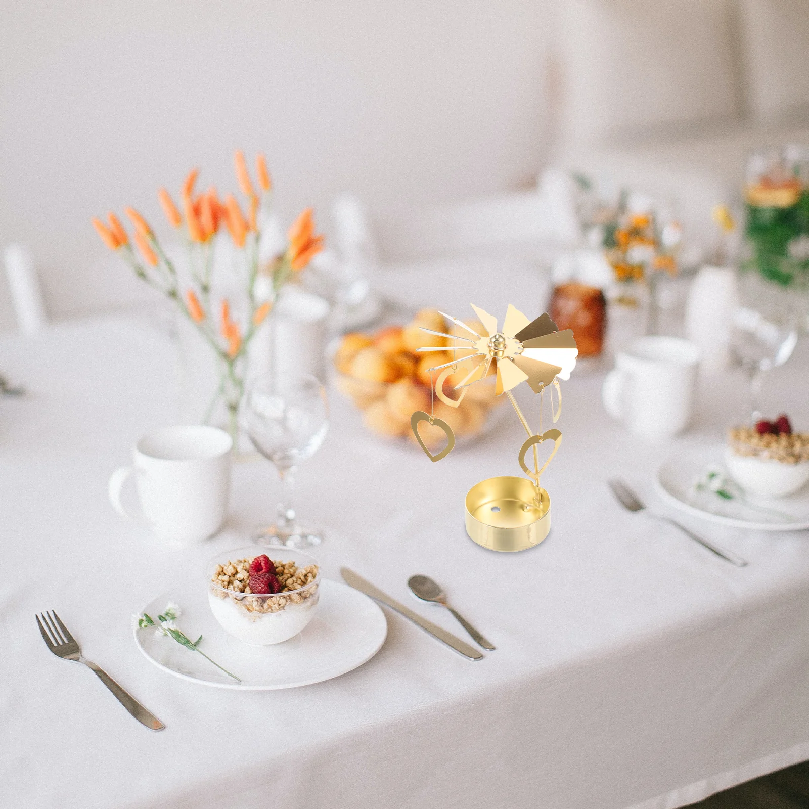 2 قطعة الشمعدان الدوار الإبداعية الحب قلب نجمة خماسية ديكور حفلة عيد الميلاد إمدادات سطح المكتب ديكور متعدد الوظائف تزين