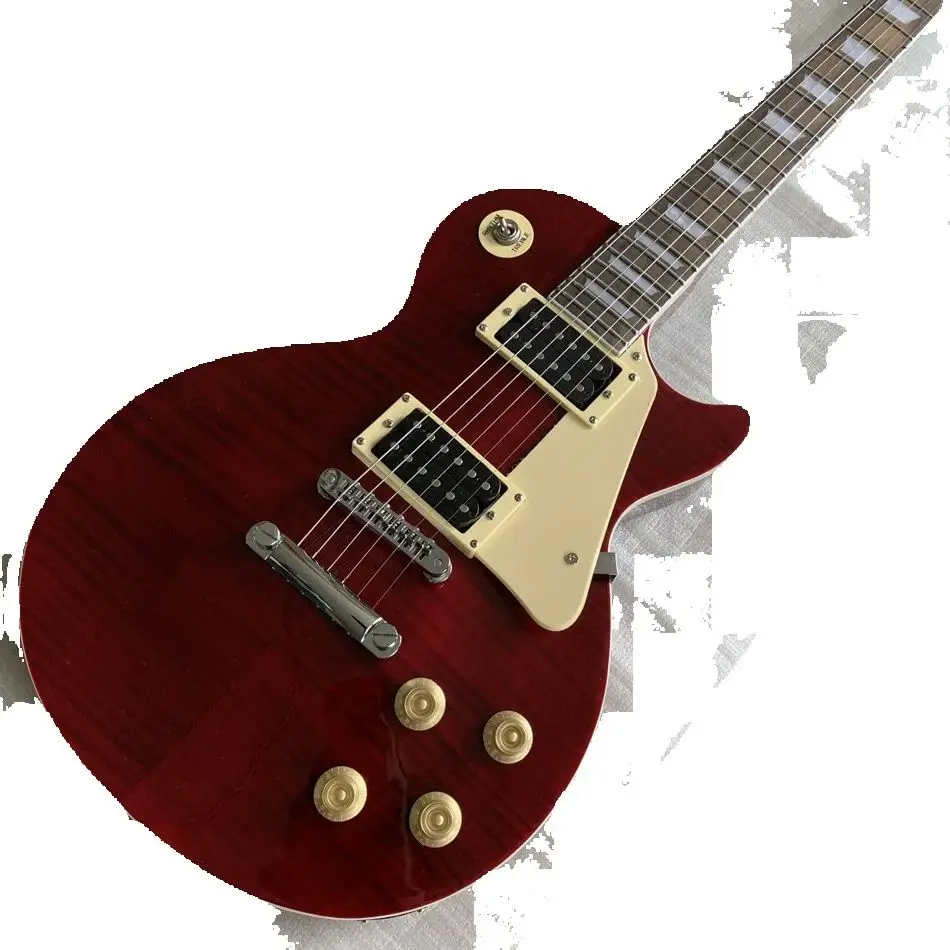 Wine red LP electric guitar, chrome hardware with tone pro bridge, rosewood fingerboard