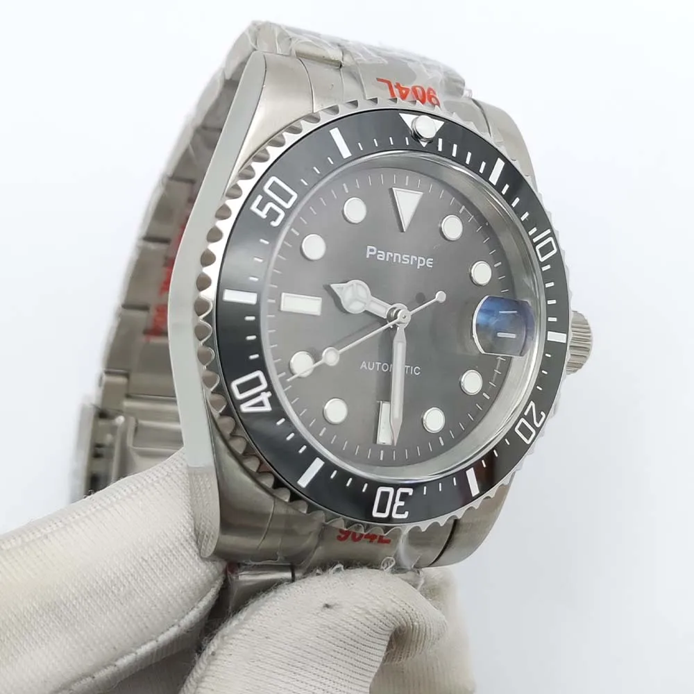 Мужские автоматические механические часы Parnsrpe, стильные деловые часы с сапфировым стеклом, калибр NH35, водонепроницаемые часы 40 мм