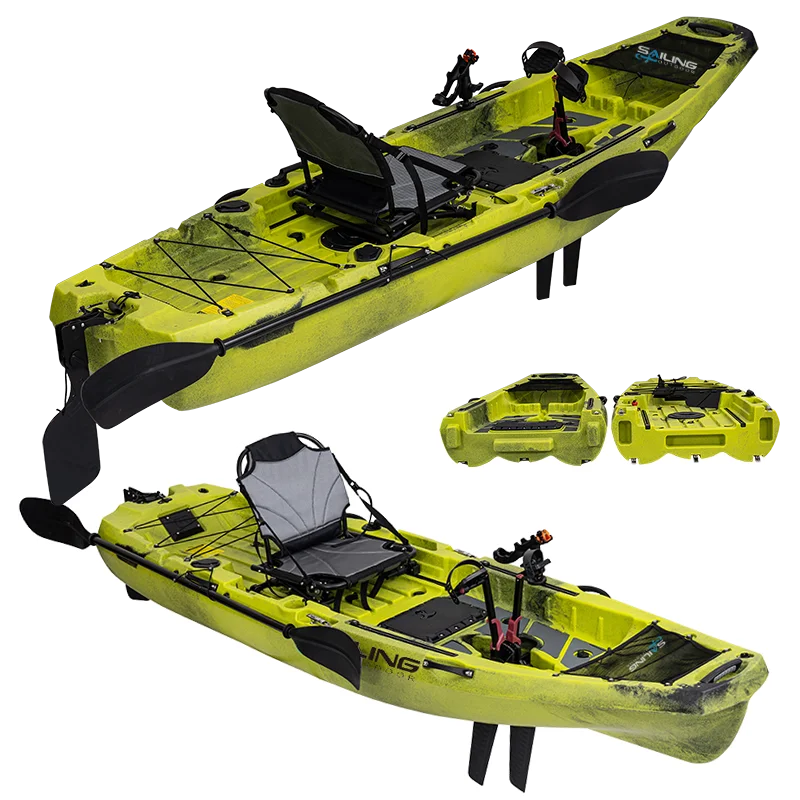 290 مللي متر Pro Angler 10FT LLDPE 1 شخص واحد اثنين قابلة للطي دواسة الصيد البلاستيك وحدات المحيط كاياك مع محرك الزعانف #1