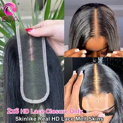 Perruque Lace Closure Body Wave Naturelle brûleur, Cheveux Lisses, Pre-Plucked, 2x6, HD, Invisible, 2x6