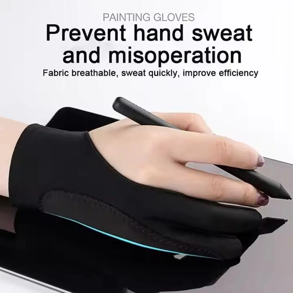 Перчатки для рисования с двумя пальцами, противосенсорные, противообрастающие для планшетов Apple, цифровая доска, сенсорный экран, картина маслом, офисные художественные принадлежности M3X8