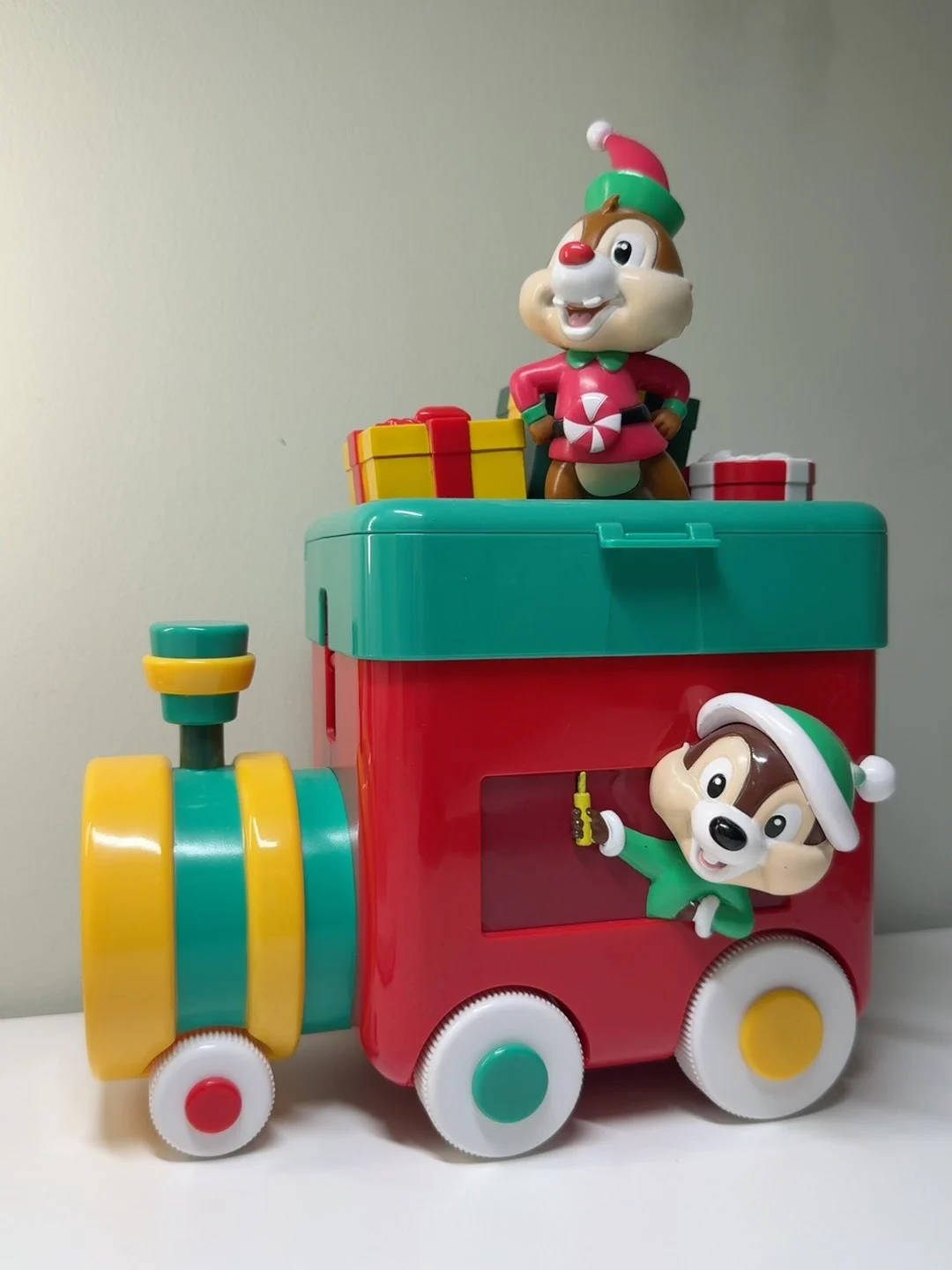

Shanghai Disney Chip 'n' Dale Christmas Limited Edition Mini Train Storage/Popcorn Bucket, Perfect for Collecting or Decorating