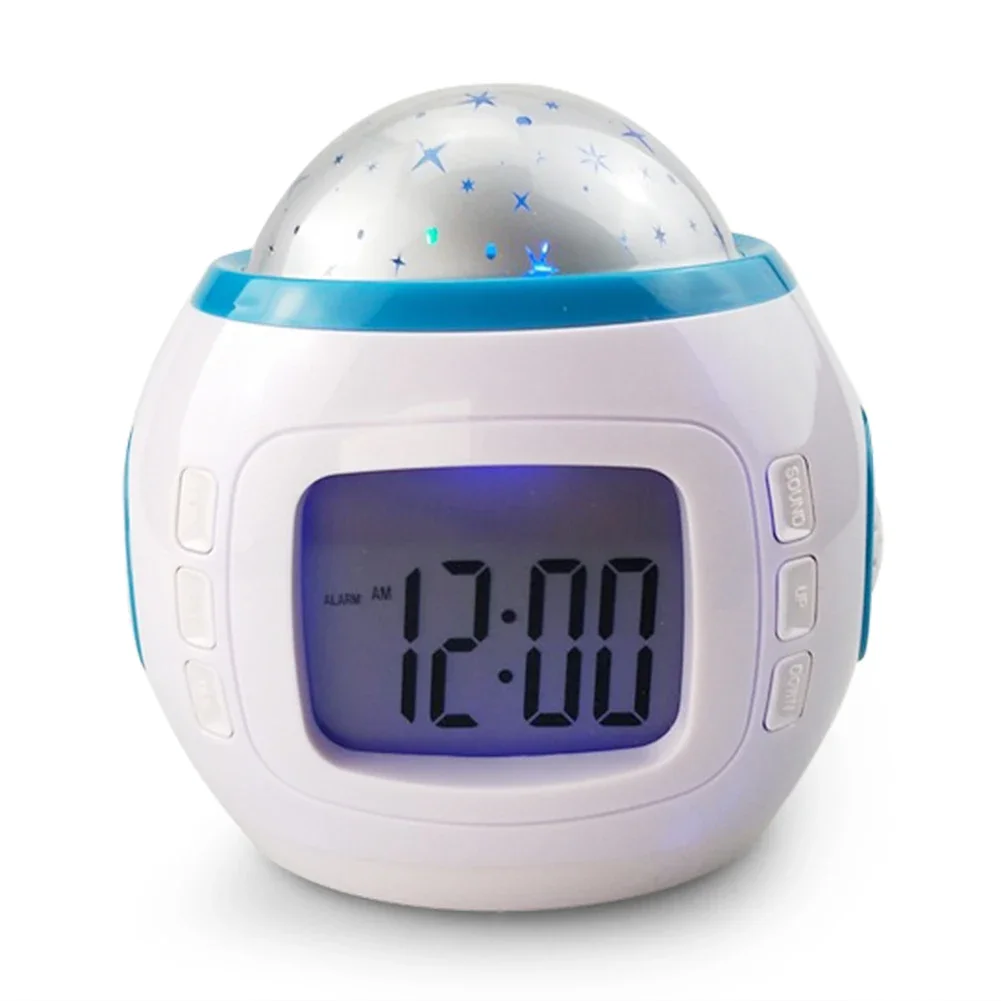 Sky Star  Alarm Clock Projector Calendar Temperature Display Night Lamp Music Wake Up Clock Children Baby Room Decor