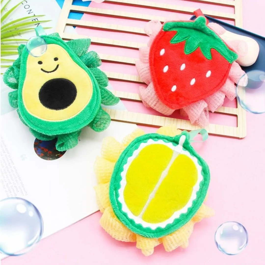 과일 모양 각질 제거 바디 스크러버, 목욕용 루파, 샤워 바디워시 볼, 마사지 목욕 꽃 수건 (샤워용 바디 스크럽)