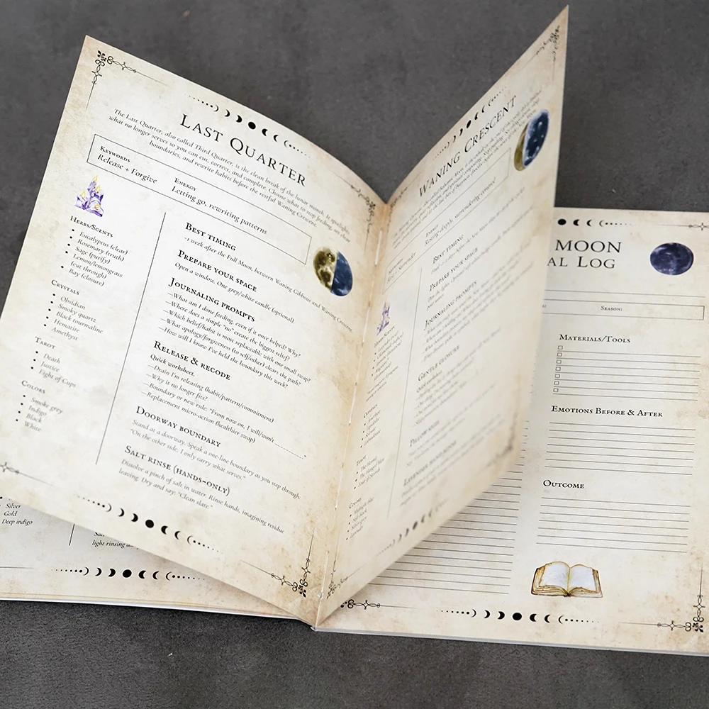 Moon Magic Journal Lunar Spellbook Grimoire Notebook for Witchcraft Ritual Planning Moon Phase Tracking Full Moon New Moon Manif image 6