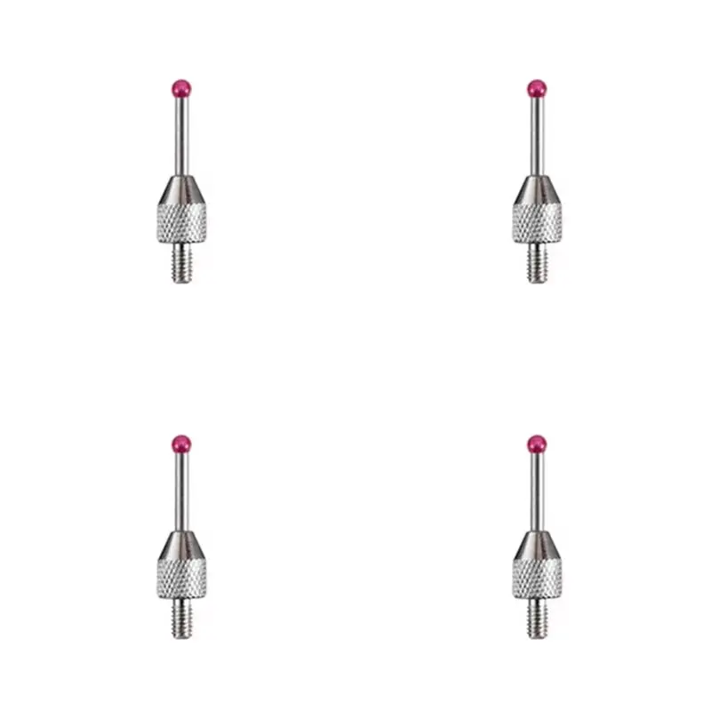 AA81-4Pcs M2.5 CNC Probe Measuring Tips 2Mm Stylus Ball Porcelain Shaft CNC Height Gauge Probe Measuring Probe CMM Machines B