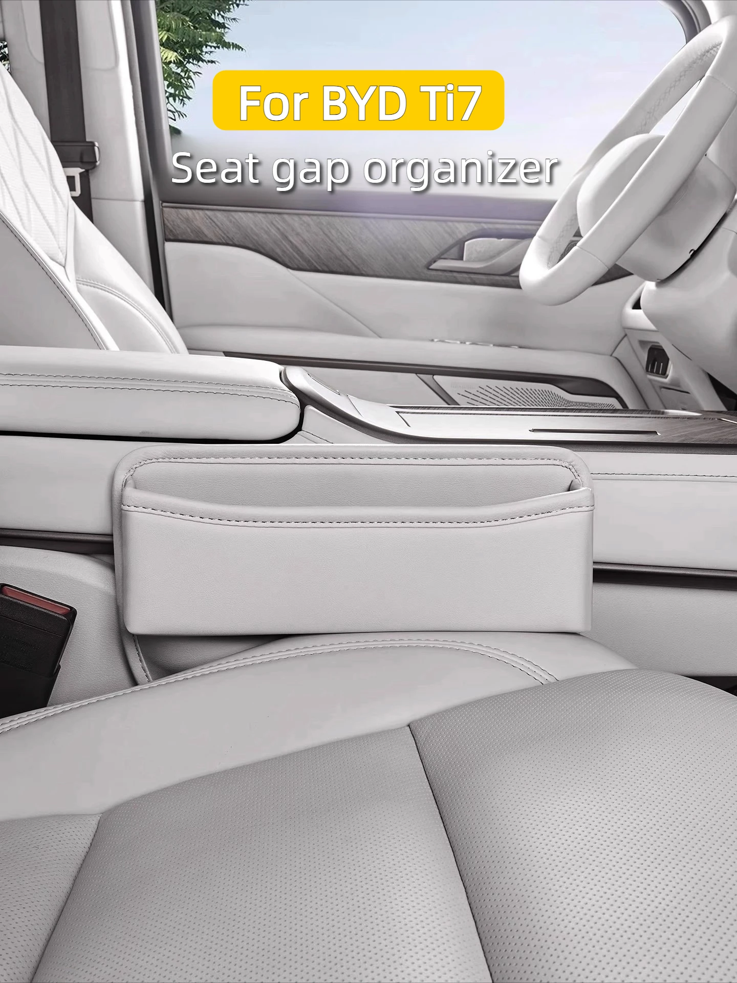 For BYD Ti7 Leopard 7 Car Seat Gap Storage Box Leather Multi Functional Storage Box Car Interior Modification Accessories