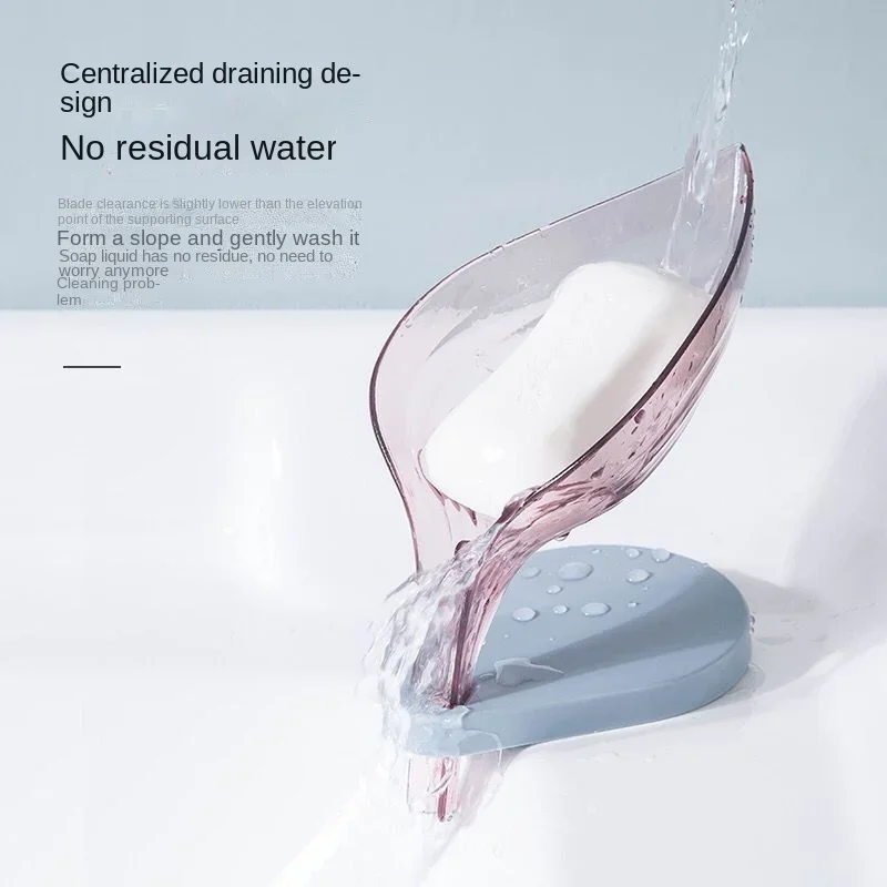 

New Creative Leaf Soap Box Bathroom Perforation-free Sucker Soap Box Toilet Storage Drain Laundry Soap Box