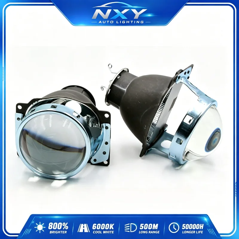 Kit de actualización de faros delanteros para coche NXY de 3 pulgadas con lente de proyector H7 Hella 3R G5, xenón simple de luz baja H7 D2S D2H LED HID, mejora de lámpara automática