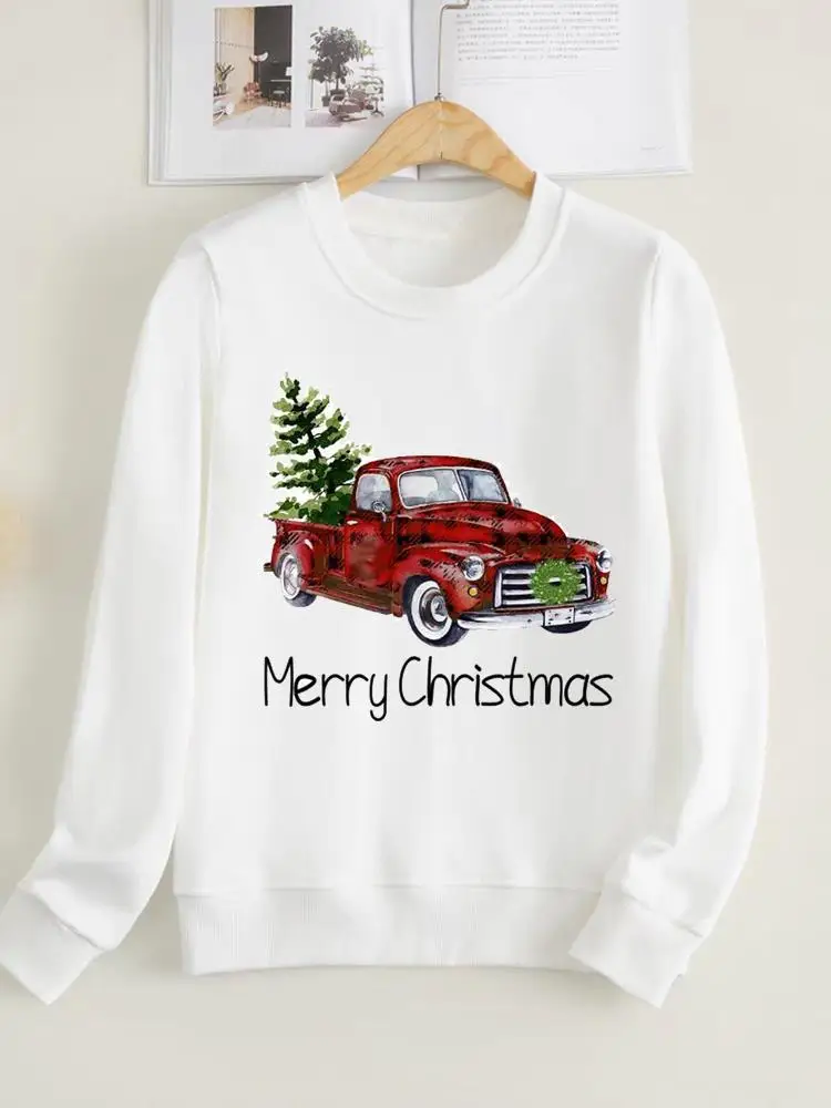 

Plaid Truck Style Cute Clothing Christmas Spring New Year Fashion Winter Pullovers Women Fleece Print Female Graphic Sweatshirts