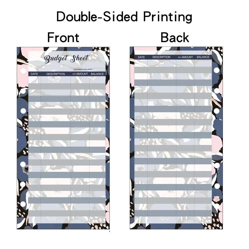 12Sheets A6 Loose Leaf Refill Budget Paper 6 Holes Fruit Pattern Expense Tracker Refill Binder Paper Indexing Cards