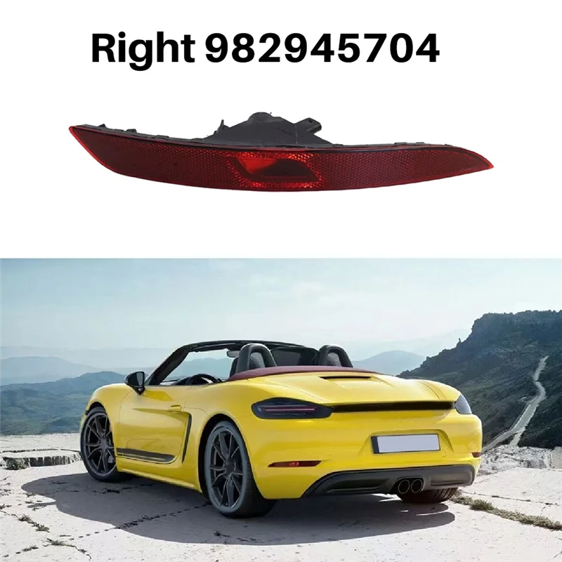 Rear Bumper Reflector Patch Rear Bumper Lights For Porsche 718 Boxster 2.0T 2016-2023-A02G