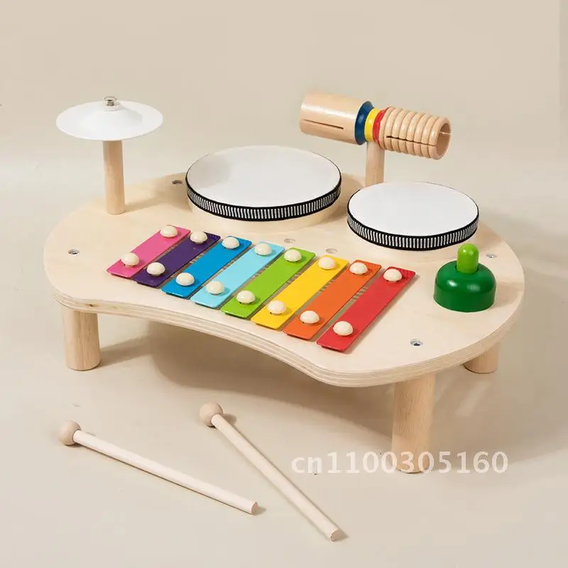 

Children's Musical Beat Table Multifunctional Educational Percussion Toy Wooden Drum Piano Baby Educational Instrument
