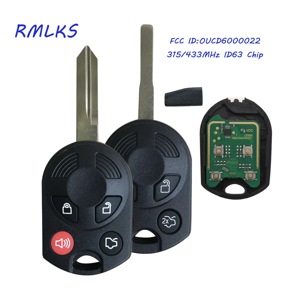 

Car Remote Control Key For Ford C-Max Edge Escape Focus Lincoln Mazda Mercury 315/434Mhz OUCD6000022 4D63 80bit Car Key