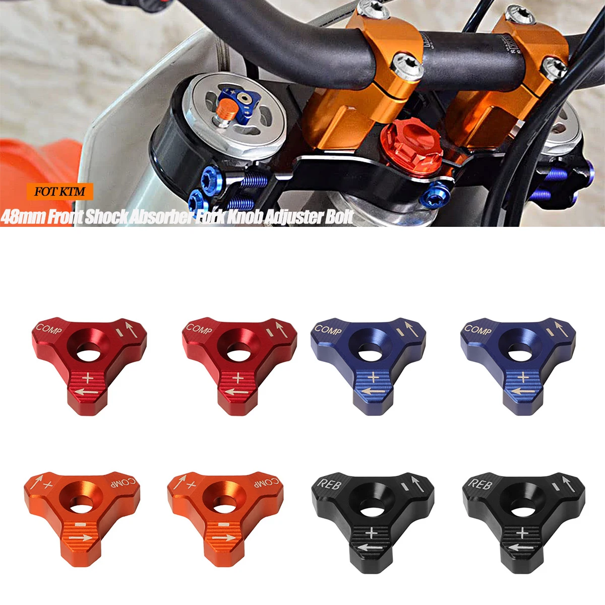 Motocross 48mm Fork Shock Absorber Knob Adjuster Bolt For KTM EXC EXC-F SX SX-F XC XC-F XCW XCF-W MXC SMC Dirt Pit Bike