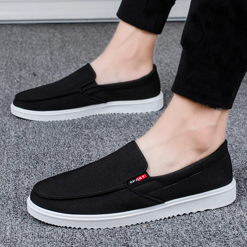 Men\'s Casual Shoes Luxury Canvas Loafers Sneakers For Men 2024 Comfortable Flat Outdoor Fashion Walking Slip-Ons Shoes Footwear