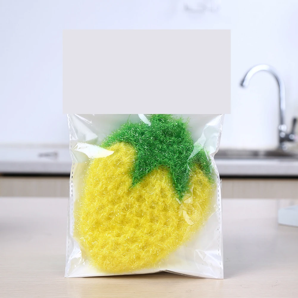 

4 Pcs Dish Towels Cloth Colorful Multipurpose Strawberry Kitchen Tea Scrub Sponges Household Dishcloth Scrubbing