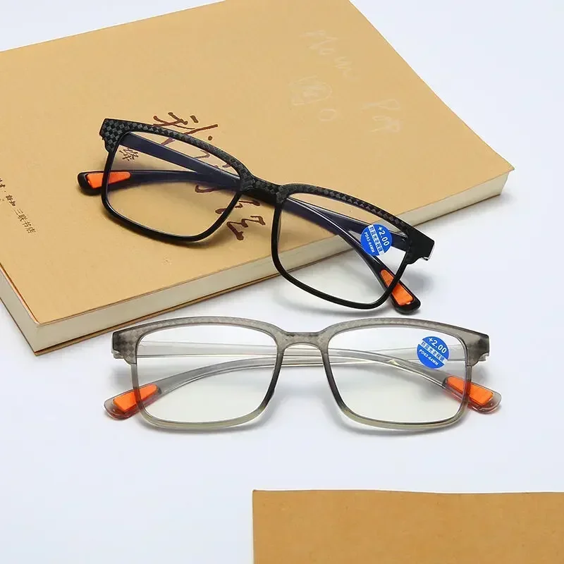 Męskie okulary do czytania blokujące niebieskie światło okulary prezbiopowe damskie klasyczne pełnoklatkowe przezroczyste okulary dioptrii +1.0 do