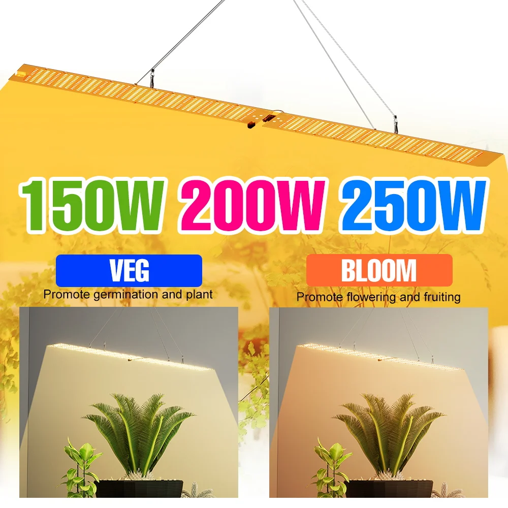 

Светодиодная лампа для растений 250 Вт, полный спектр, Quantum Board, для гидропоники, УФ/ИК, для теплиц, выращивания овощей и суккулентов