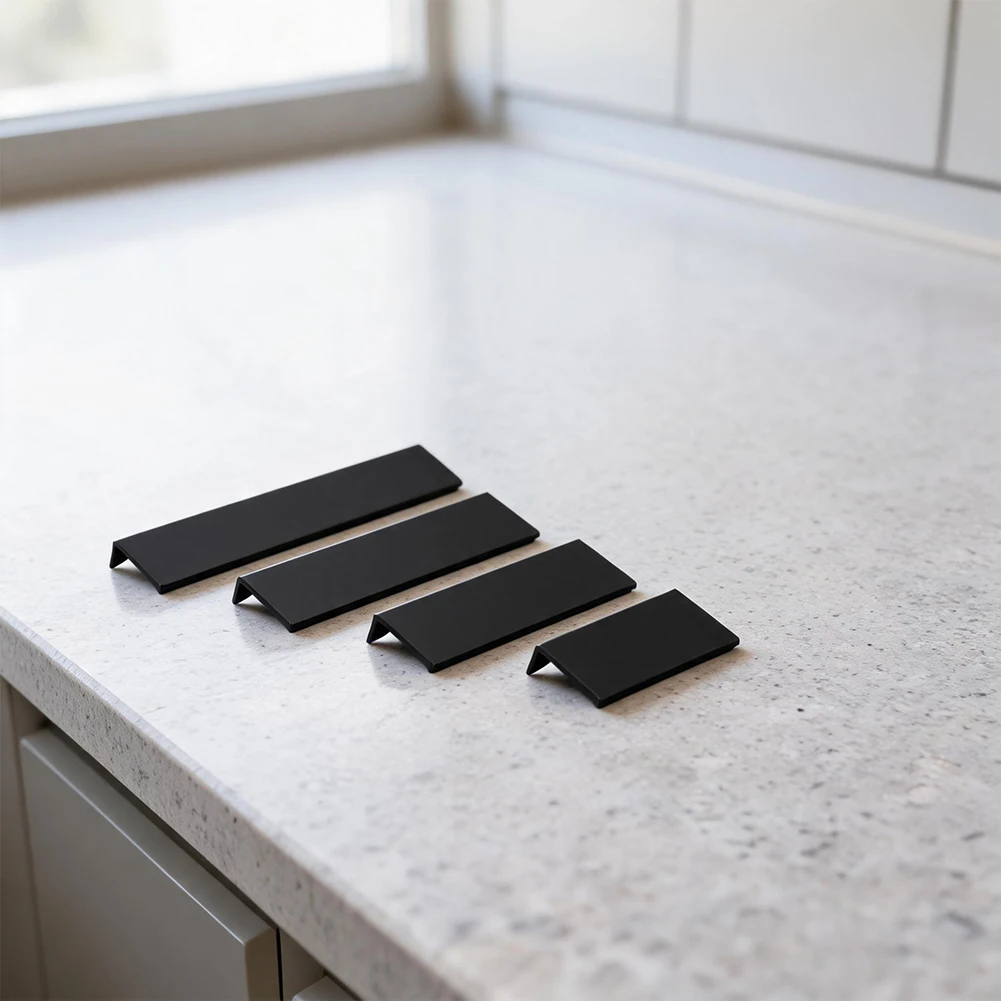 Golden Edge-Mount Seam Pull for Cabinet Doors Drawers and Dresser Edges Providing Smooth Grip and Recessed Profile for Safety