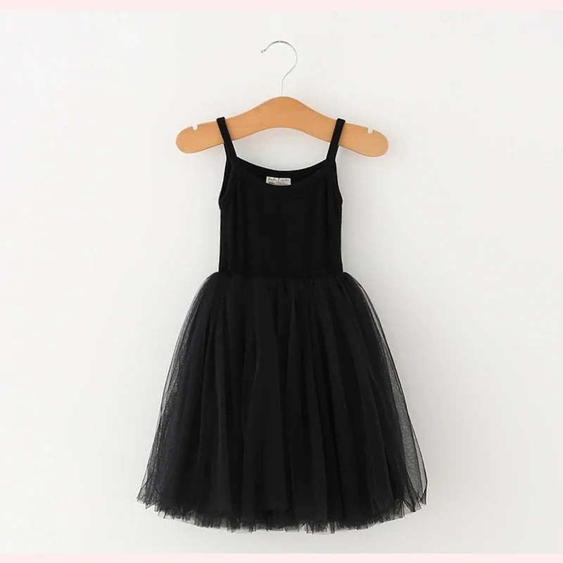 2024 Girls Summer Sleeveless Dress 3-8 Years Kids Casual Tutu Dresses Outfits Children Lace Mesh Birthday Party Dress for Girls