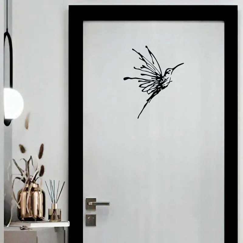 T19C Minimalist Wall Decor Hummingbird Metal Iron Hanging Art Sculptures Finish For Living Room, Bedroom, Office& Patio