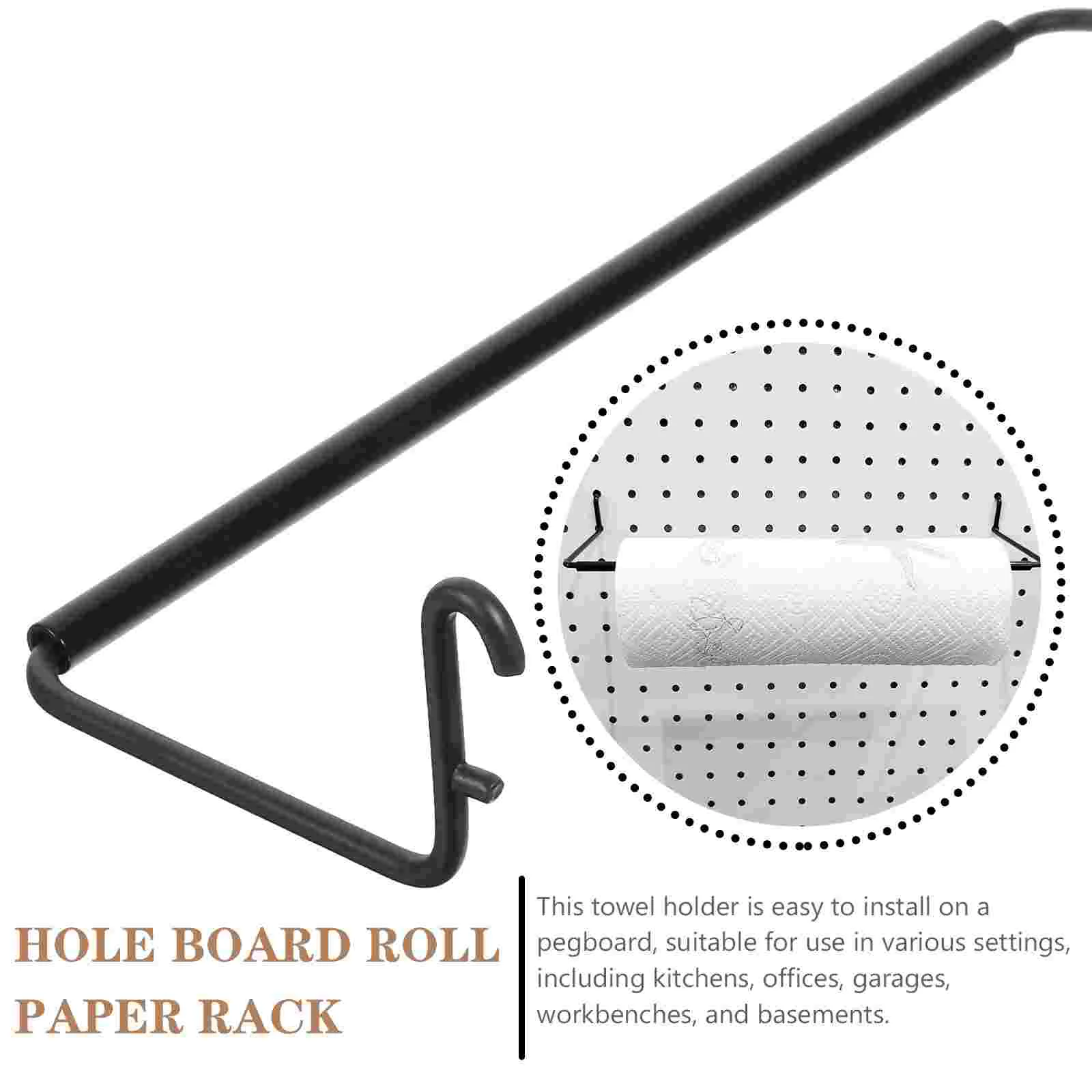 Perforated Paper Roll Holder Pegboard Towel Organizers Hooks Holders