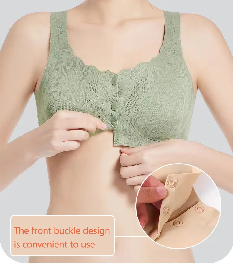 Prosthetic Breast Bra, Breast Cut Surgery, Women's Front Button, Seamless Intimates, Prosthetic Bra, Snap Button, No Rims, Close-Fitting Back, Push-Up, Fake Breast, Fake Breast Bra, Breathable and Comfortable Bra