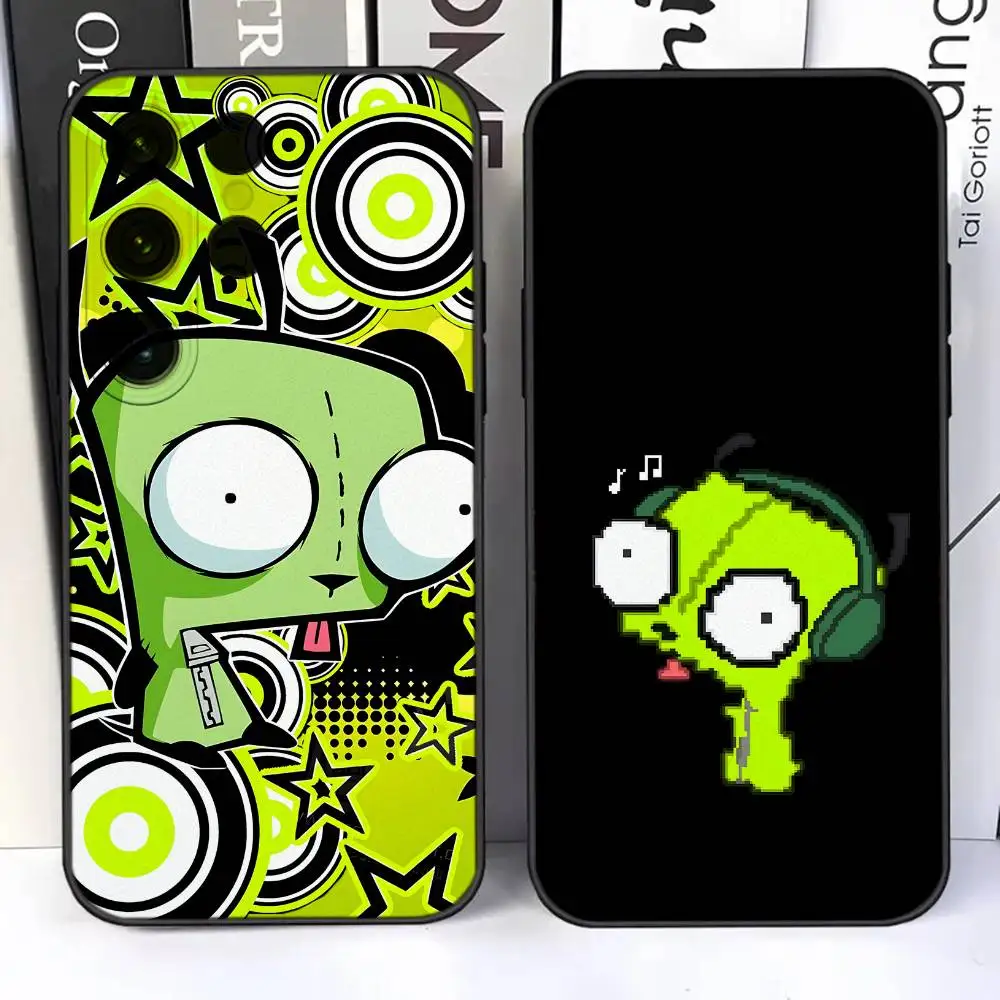 

I-Invader-S Z-Zim Alien For Samsung S25,S24,Ultra,S20,S30,Plus,S22,S23,Ultra,Plus,5G Black Silicone Soft Case
