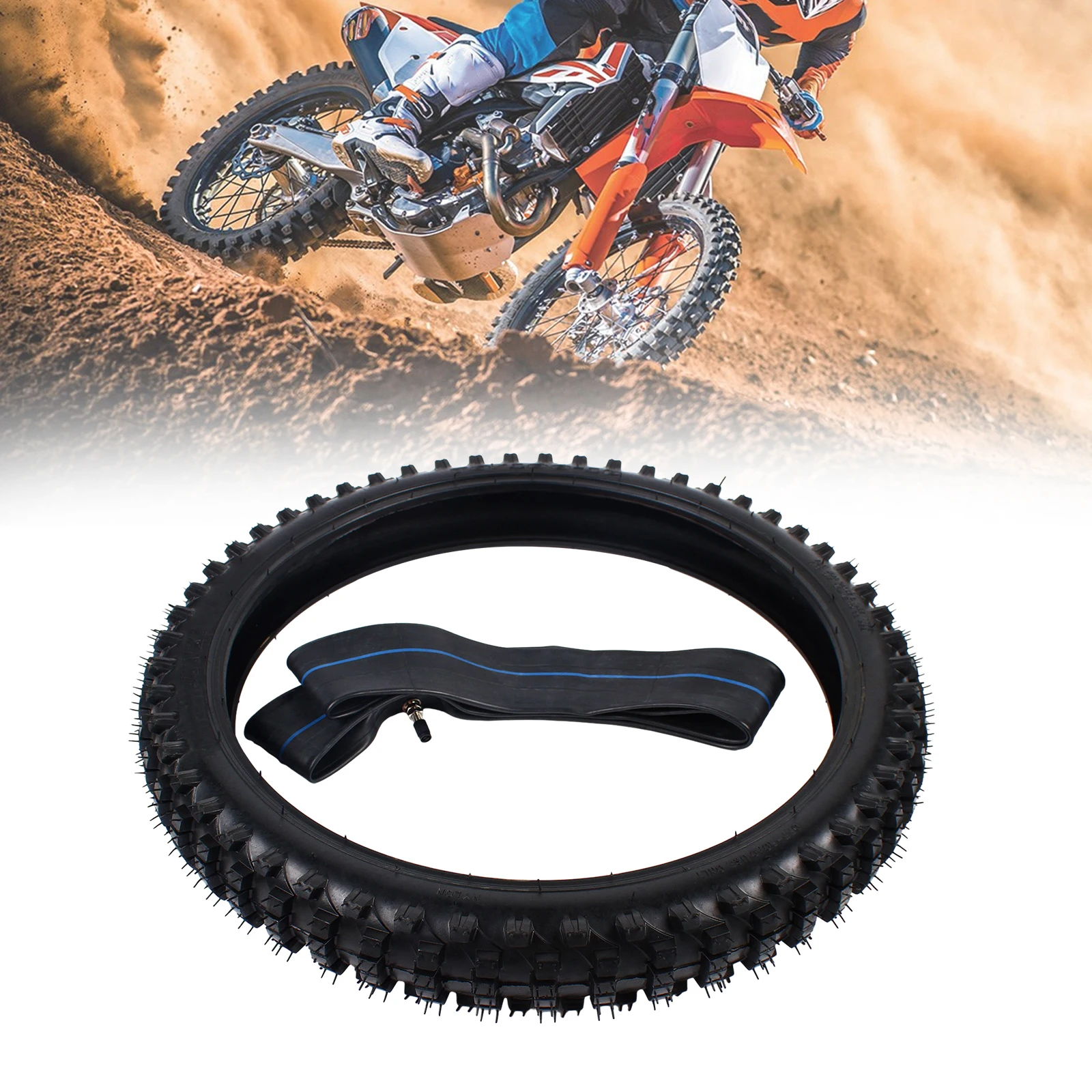 

70/100-19 Front Tire with Inner Tube for 50CC - 150CC Dirt Pit Bikes New High Quality Rubber Black Direct Replacement