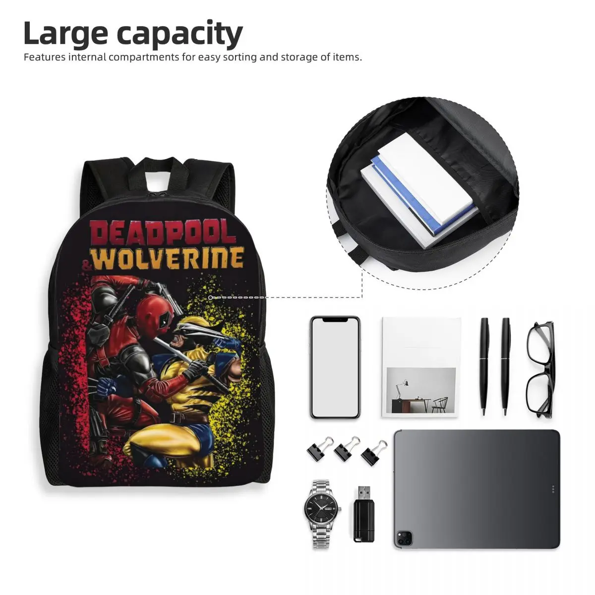 Custom Wolverine Cool Movie Laptop Backpack Women Men Basic Bookbag for School College Students Classical Film Bag