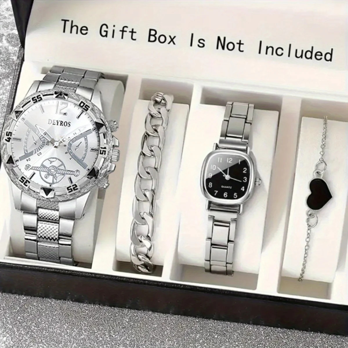 

4 шт./компл. часы для пар, классический браслет из нержавеющей стали, кварцевые часы для мужчин, лучший подарок для мужчин, университетские товары